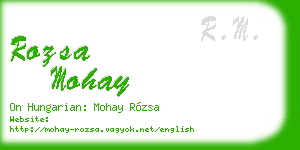 rozsa mohay business card